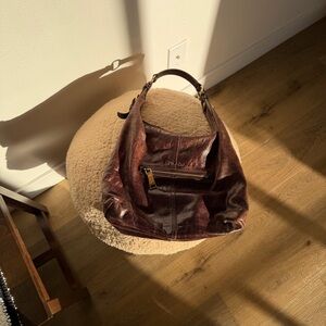 Prada Dark Brown Leather Bag with Gold Accents